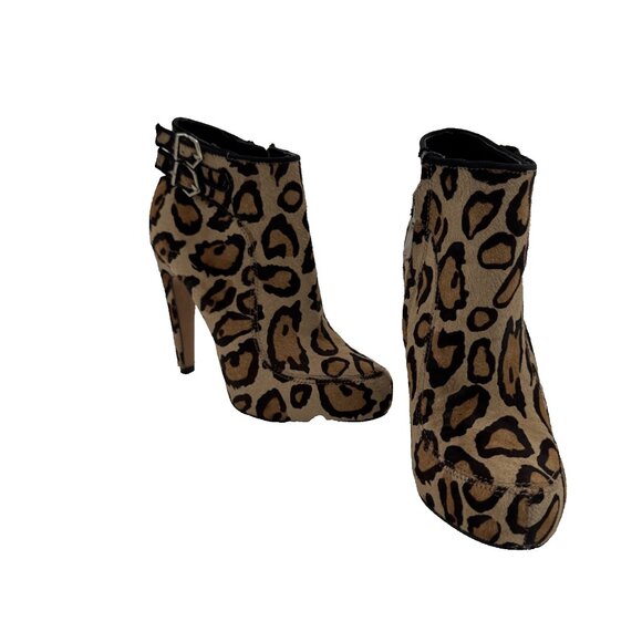Sam‎ Edelman Calf Hair Leather Leopard Print Kit Ankle Booties-Size 4 M cheetah - Picture 15 of 15